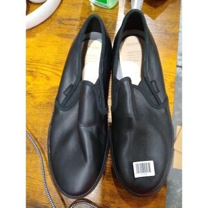 Geox Womens Kilwi Slip on Sneaker Shoe ,Black Leather , 6M